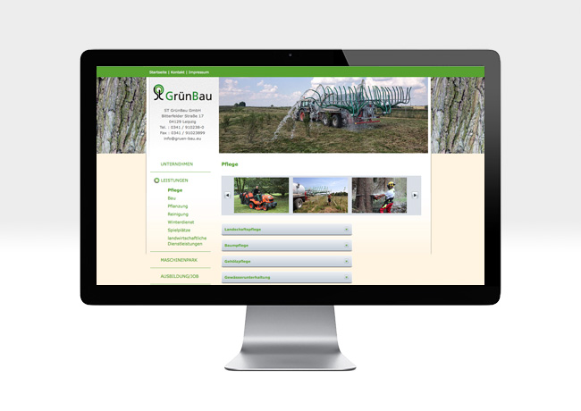 Website für Gartenbaufirma St Grünbau
